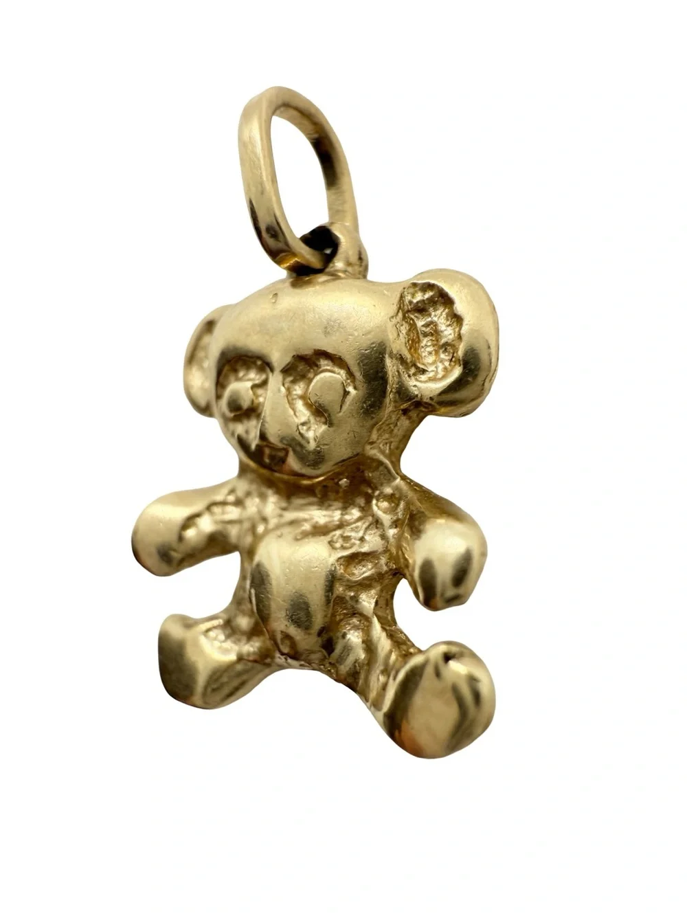 Gold Teddy Bear Pendant for Kids - Cute Charm Necklace